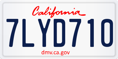 CA license plate 7LYD710
