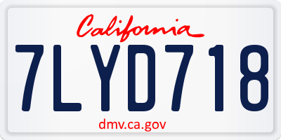 CA license plate 7LYD718