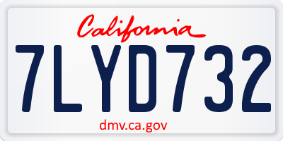 CA license plate 7LYD732