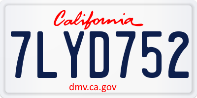 CA license plate 7LYD752