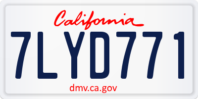 CA license plate 7LYD771