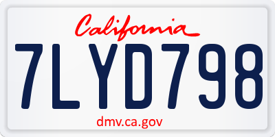 CA license plate 7LYD798