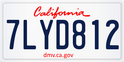 CA license plate 7LYD812