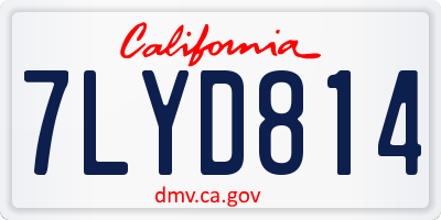 CA license plate 7LYD814