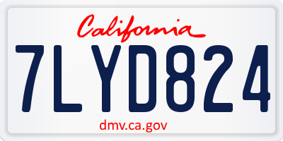 CA license plate 7LYD824