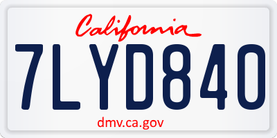 CA license plate 7LYD840