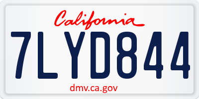CA license plate 7LYD844