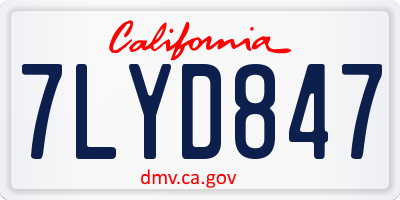 CA license plate 7LYD847