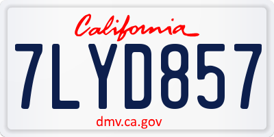 CA license plate 7LYD857