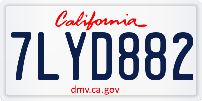 CA license plate 7LYD882