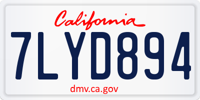 CA license plate 7LYD894