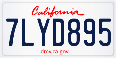 CA license plate 7LYD895