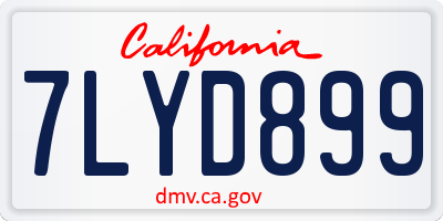CA license plate 7LYD899