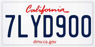CA license plate 7LYD900