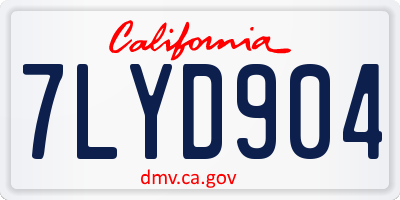 CA license plate 7LYD904