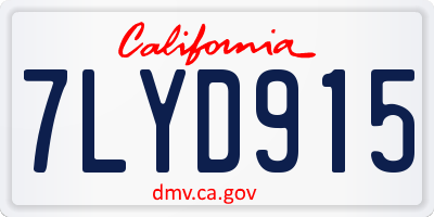 CA license plate 7LYD915
