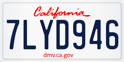 CA license plate 7LYD946