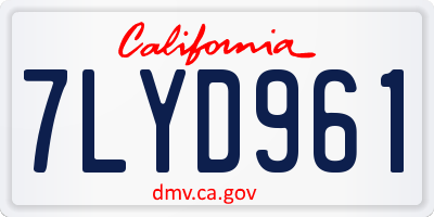 CA license plate 7LYD961