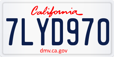 CA license plate 7LYD970