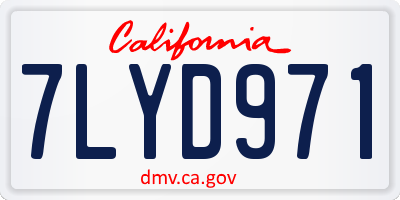 CA license plate 7LYD971