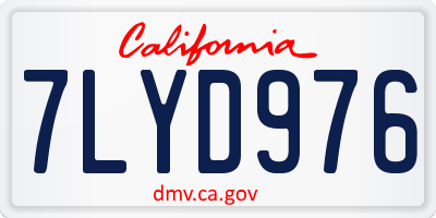 CA license plate 7LYD976