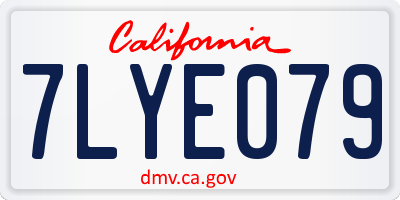 CA license plate 7LYE079