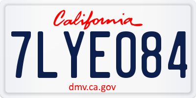 CA license plate 7LYE084