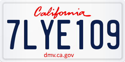 CA license plate 7LYE109