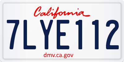 CA license plate 7LYE112