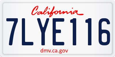 CA license plate 7LYE116