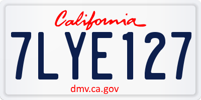 CA license plate 7LYE127