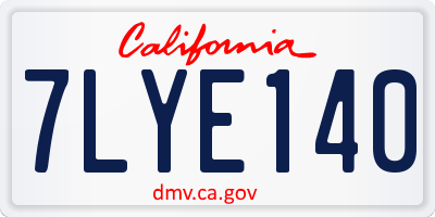 CA license plate 7LYE140