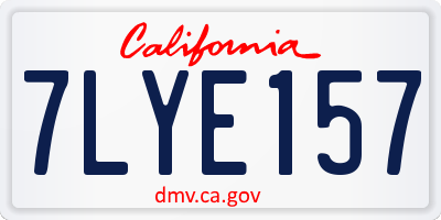 CA license plate 7LYE157