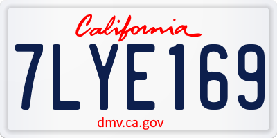 CA license plate 7LYE169