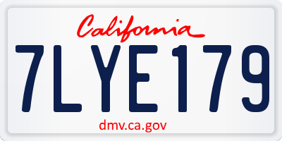 CA license plate 7LYE179