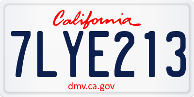 CA license plate 7LYE213