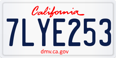 CA license plate 7LYE253