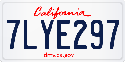CA license plate 7LYE297