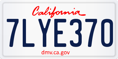 CA license plate 7LYE370
