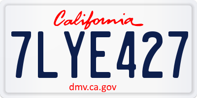 CA license plate 7LYE427