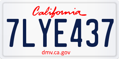 CA license plate 7LYE437