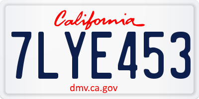 CA license plate 7LYE453
