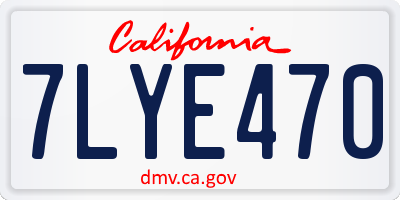 CA license plate 7LYE470