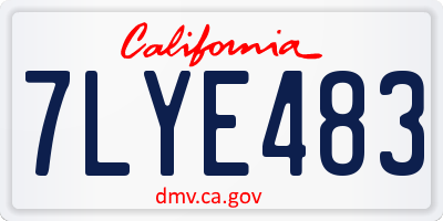 CA license plate 7LYE483