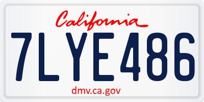 CA license plate 7LYE486