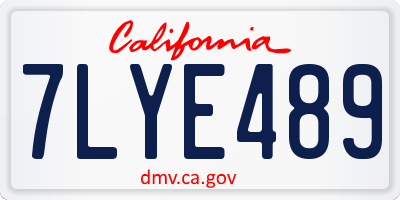 CA license plate 7LYE489