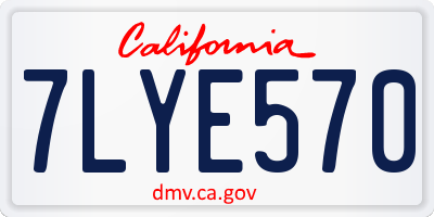 CA license plate 7LYE570