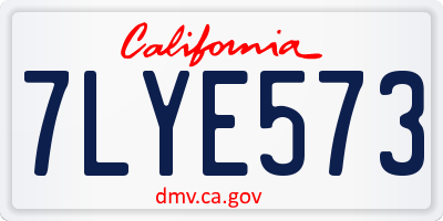 CA license plate 7LYE573