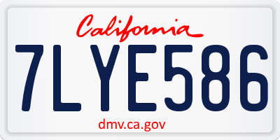 CA license plate 7LYE586