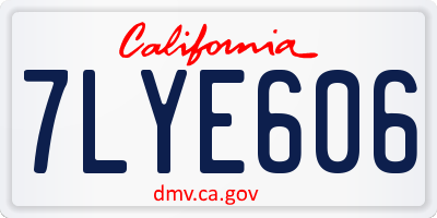 CA license plate 7LYE606